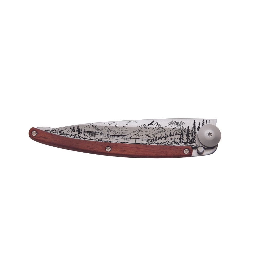 Couteau de poche tatoué Bois montagne - Visuel 1