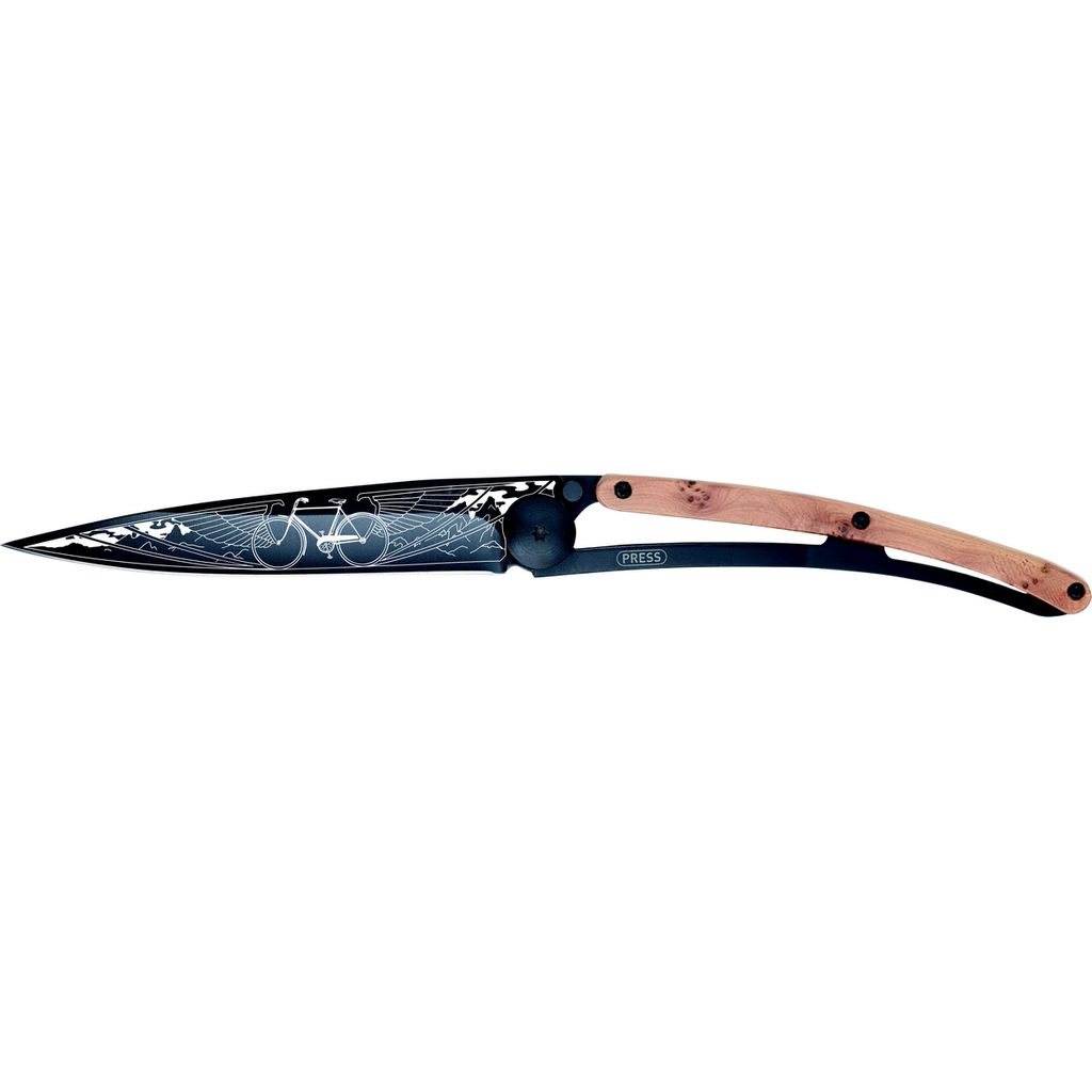 Couteau de Poche Pliant 37g avec Clip Ceinture Black, Genévrier, Vélo - Visuel 0