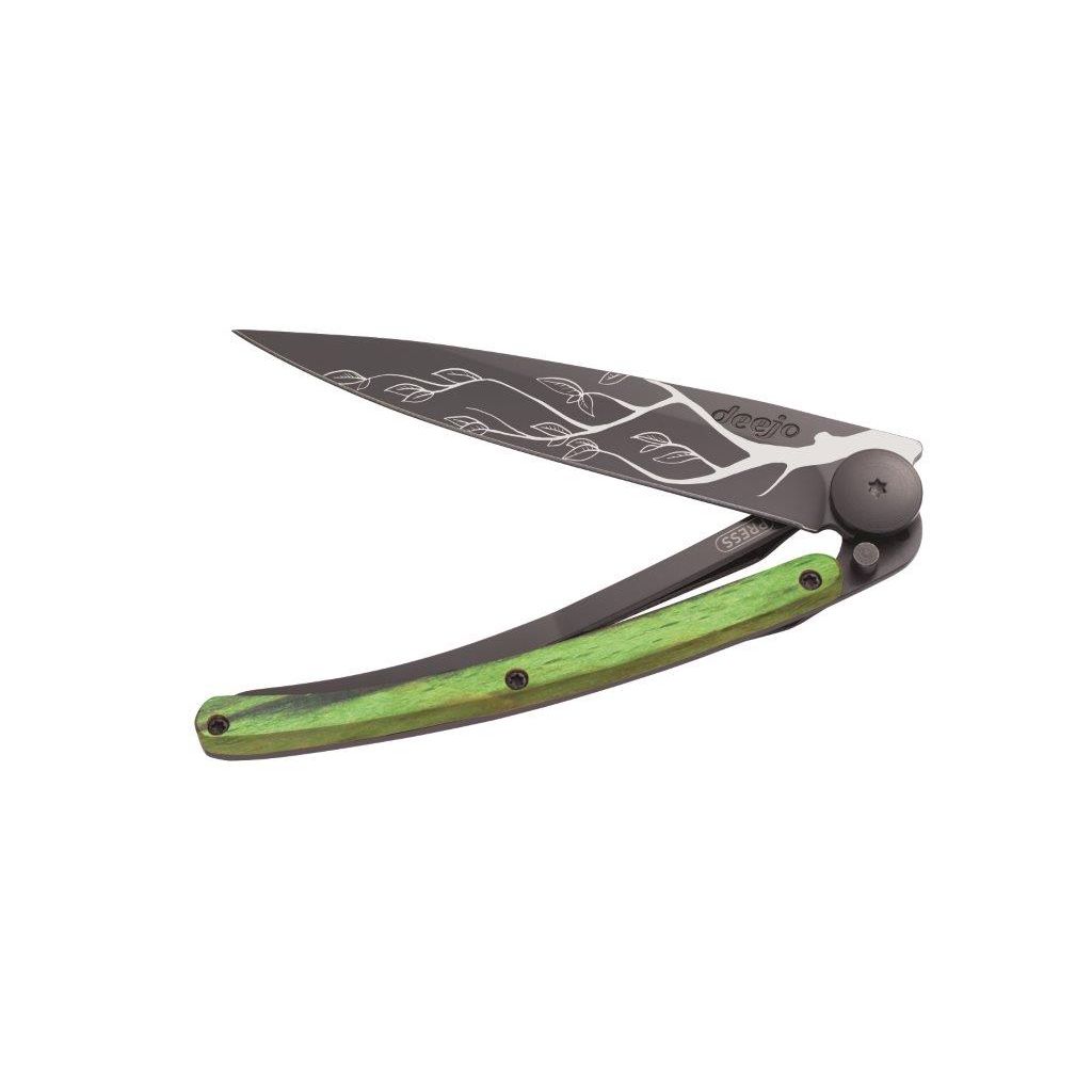Couteau de poche tatoué hêtre vert ARBRE