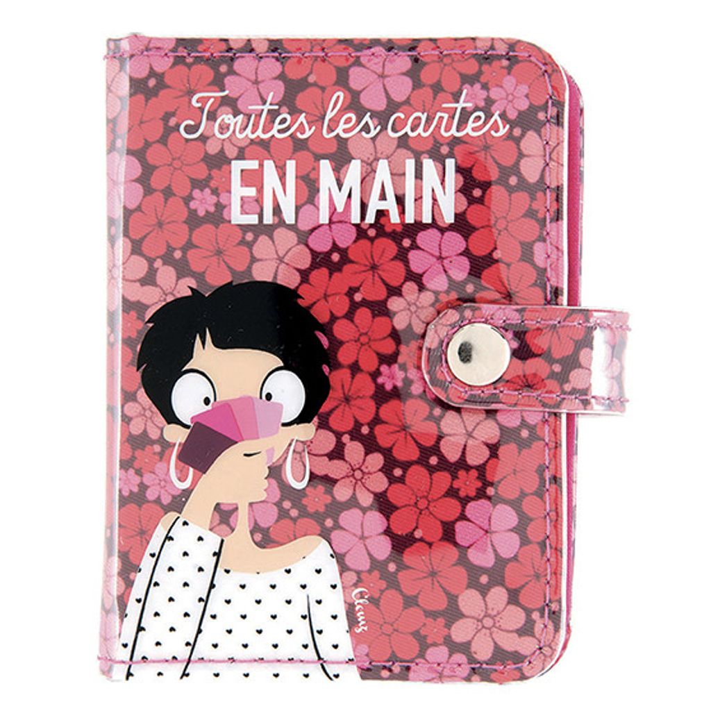 Porte-cartes "FOLK EN MAIN" rose - Visuel 1