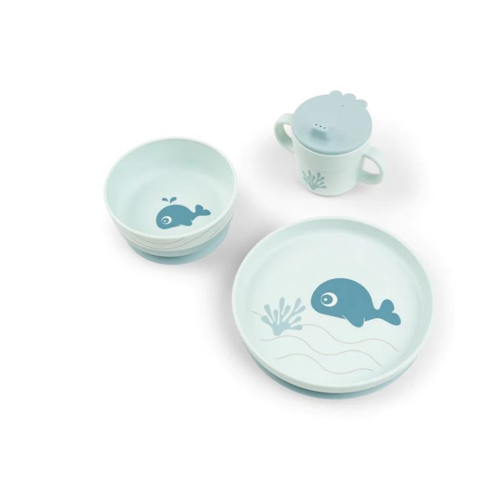 Coffret Repas Foodie baleine Wally bleue 3 pièces - Visuel 0