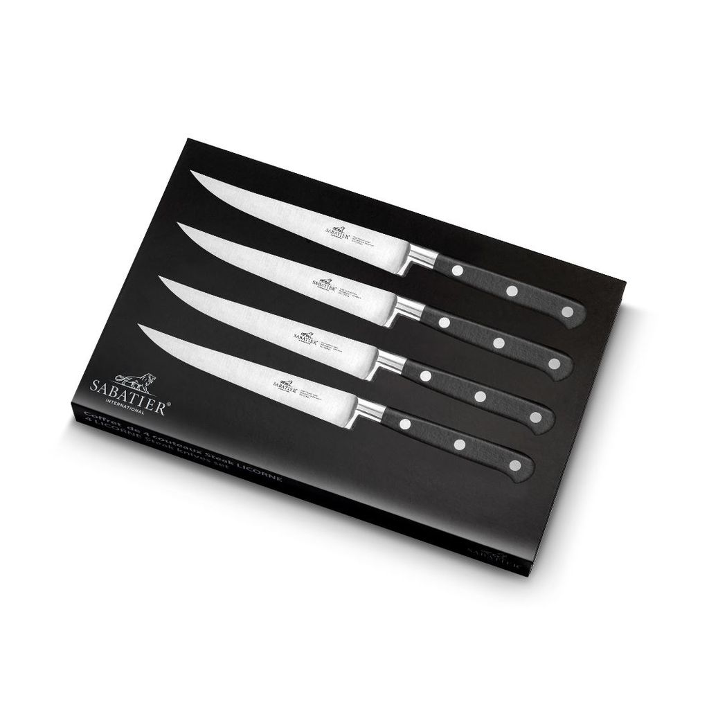 Coffret 4 couteaux à steak licorne lame lisse - Visuel 0