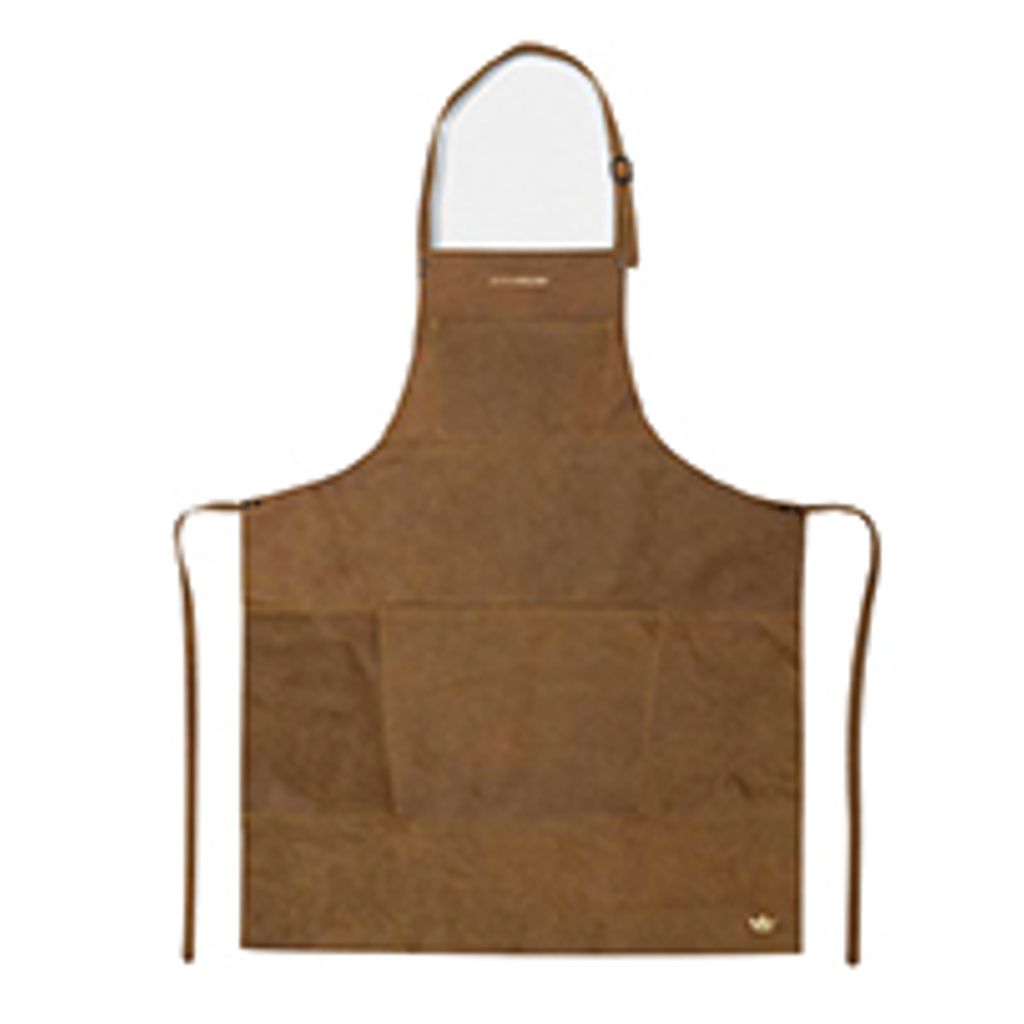 Tablier en cuir brossé vintage marron - Visuel 0