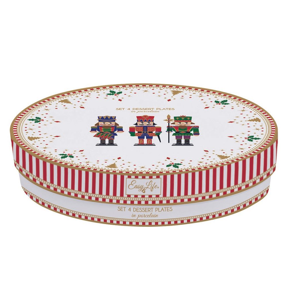 Assiette De Noël étoile En Porcelaine Avec Motif Casse-noisette Vintage - Diamètre 19,5 Cm - Easy Life
