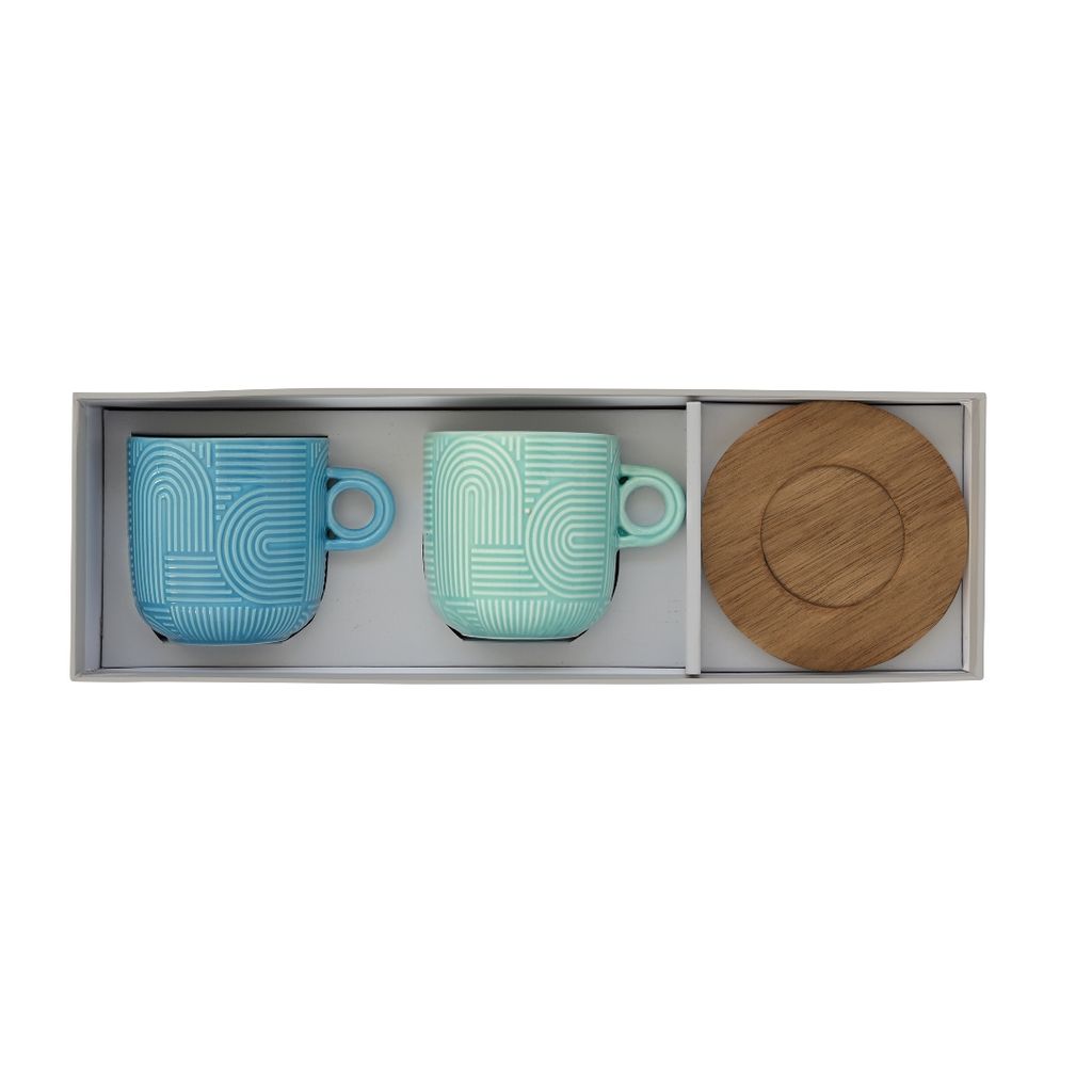 Easy Life Coffret 2 Tasses à Café 7,5cl En Porcelaine Fine