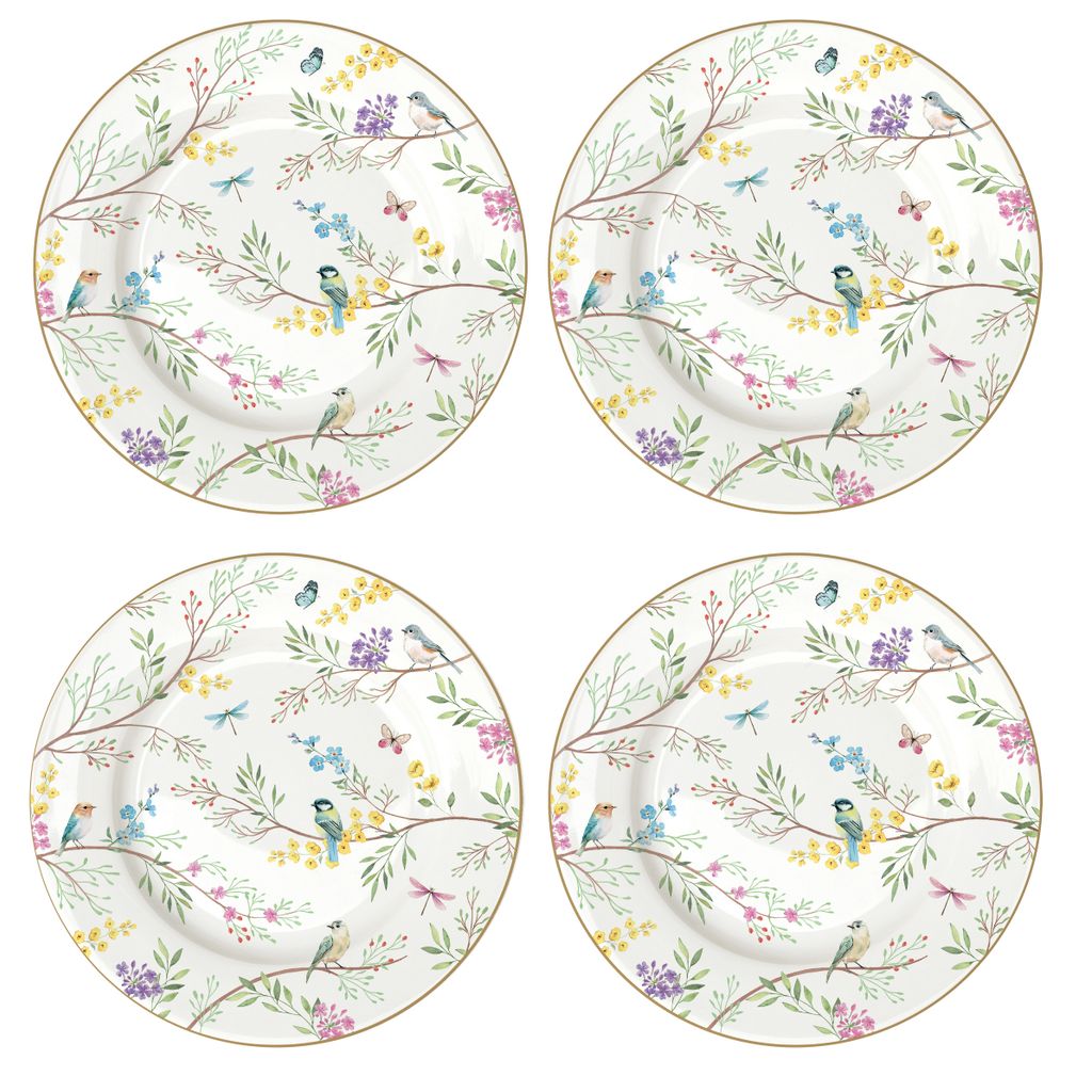 Coffret 4 assiettes dessert BIRDS MELODY - Visuel 0