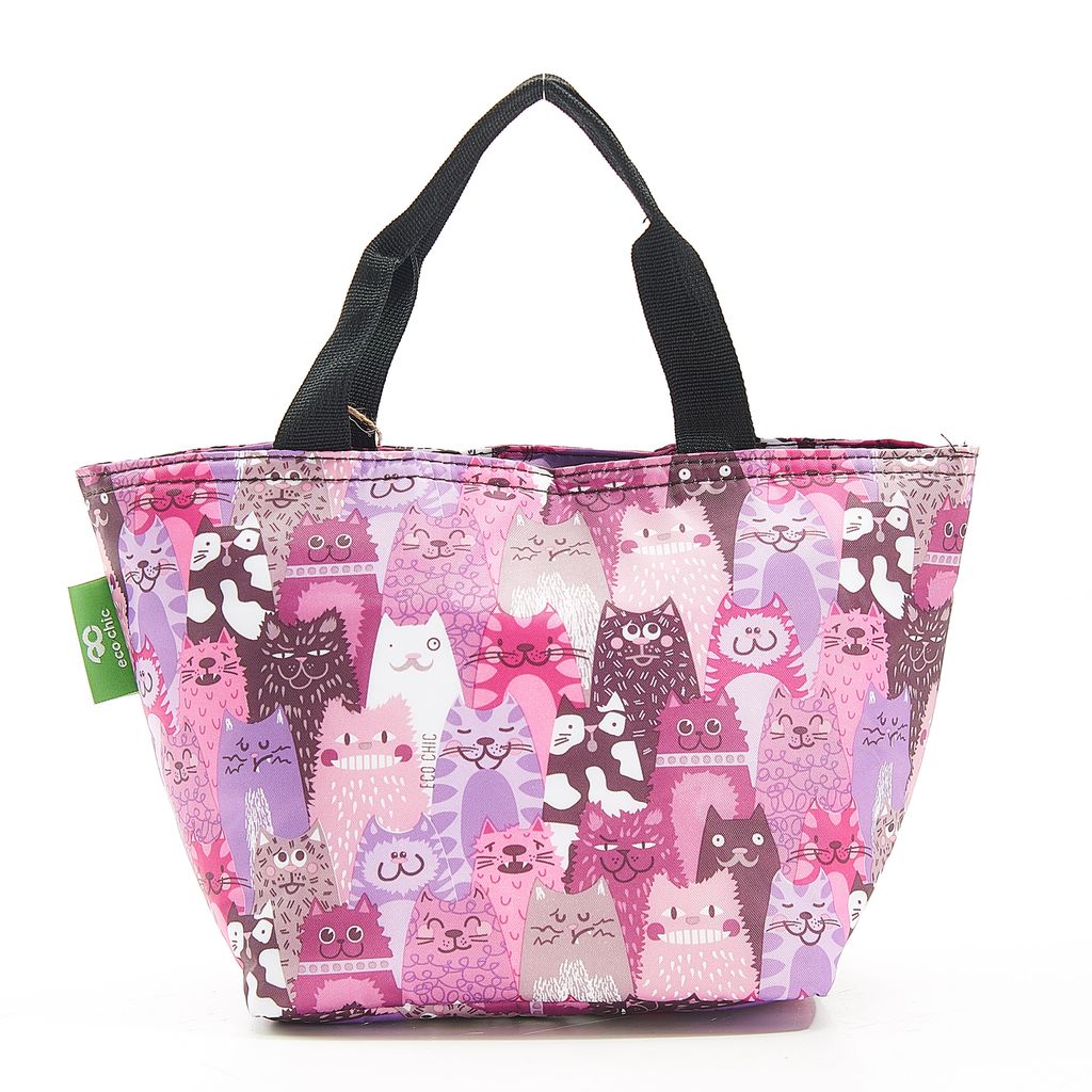 Sac déjeuner isotherme Chats violet - Visuel 0
