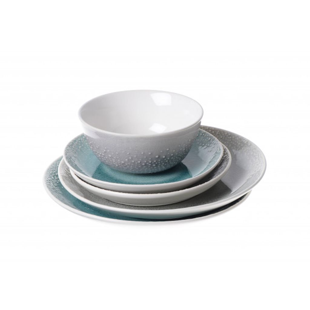 ASSIETTE CREUSE XL 23 CM DELUNA GRISE AVEC RELIEF EN GRES - Visuel 2