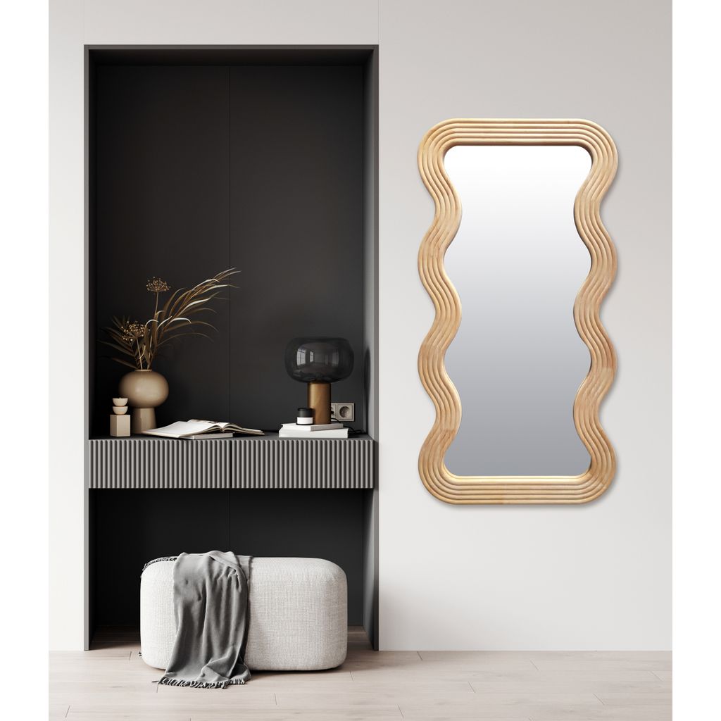 Miroir Vagues bois - Visuel 1