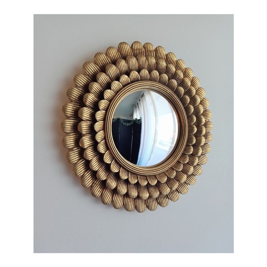 Miroir pétales Sofia or D28cm - Visuel 0