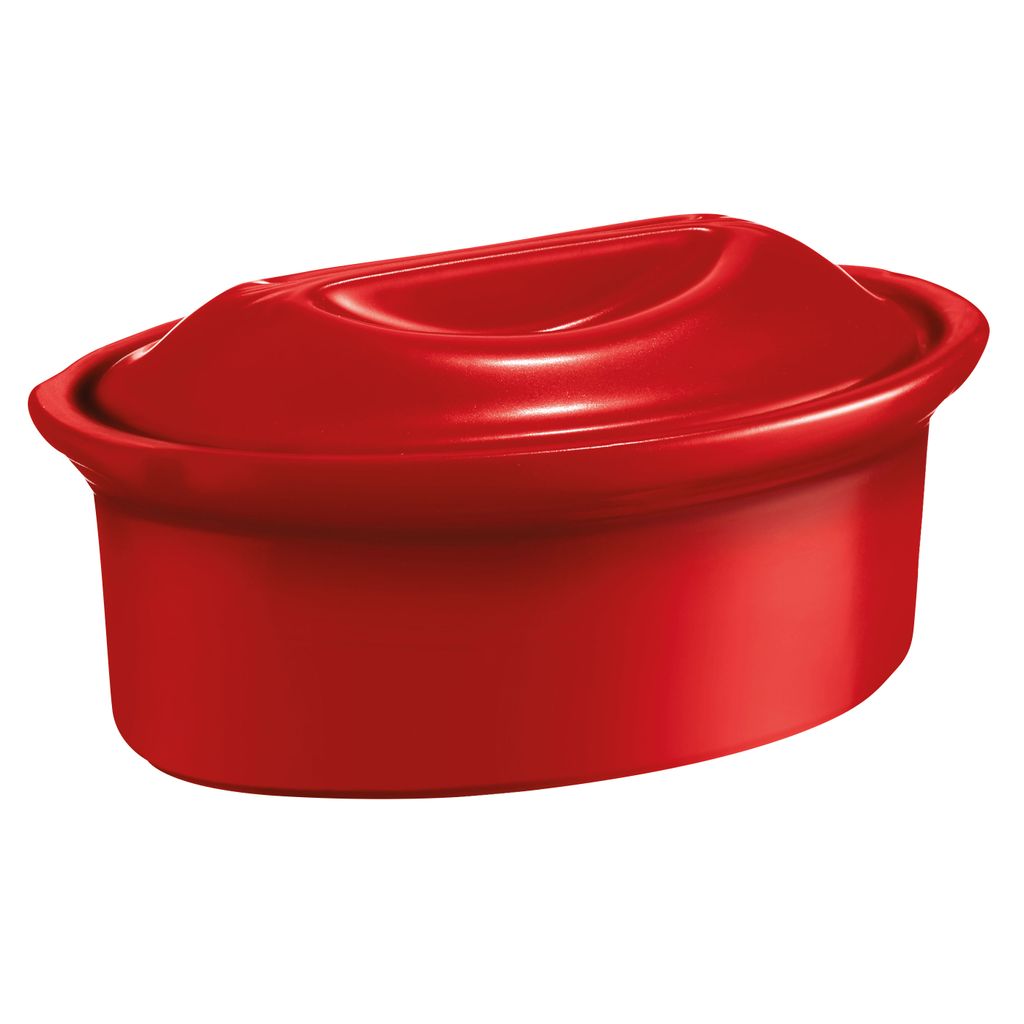 Grande Terrine Ovale Artisanale 1,6 L rouge - Visuel 0