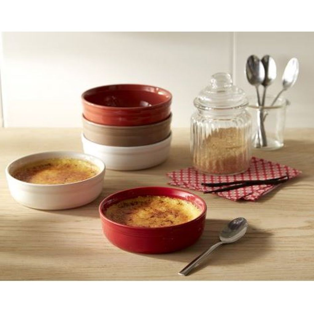 Moule à crème brulée en céramique rouge grand cru - Visuel 1