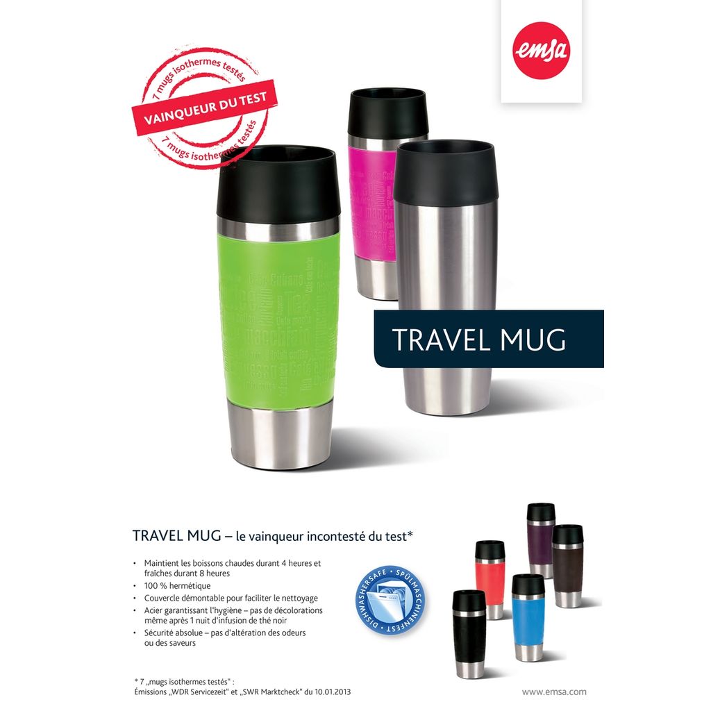 Travel mug isotherme 0,36 L rouge - Visuel 1