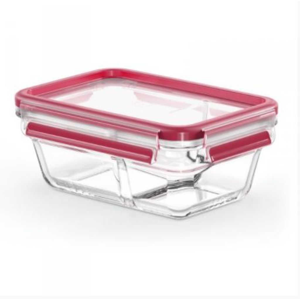 Boîte rectangulaire verre Clip & Close rouge 80 cl - Visuel 0
