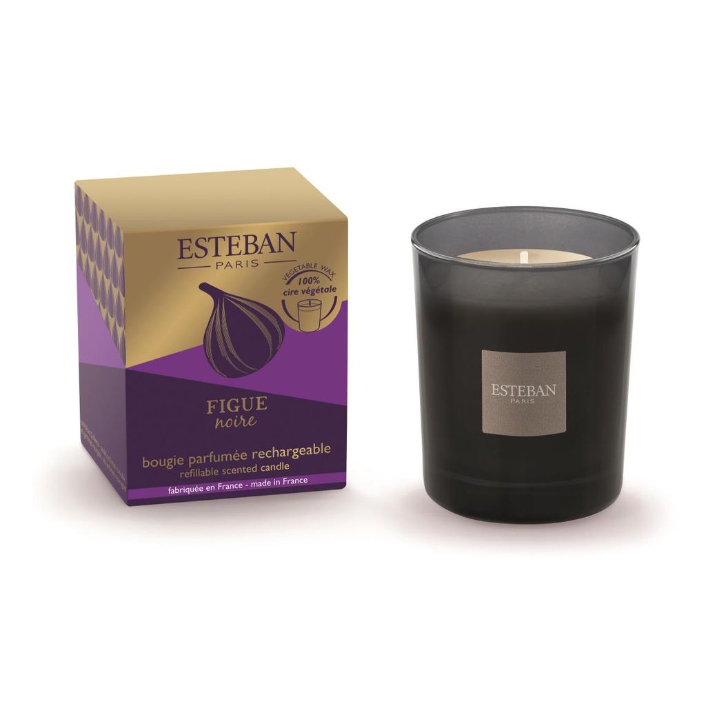 Bougie initiale parfumée & rechargeable 180g Figue Noire - Visuel 0