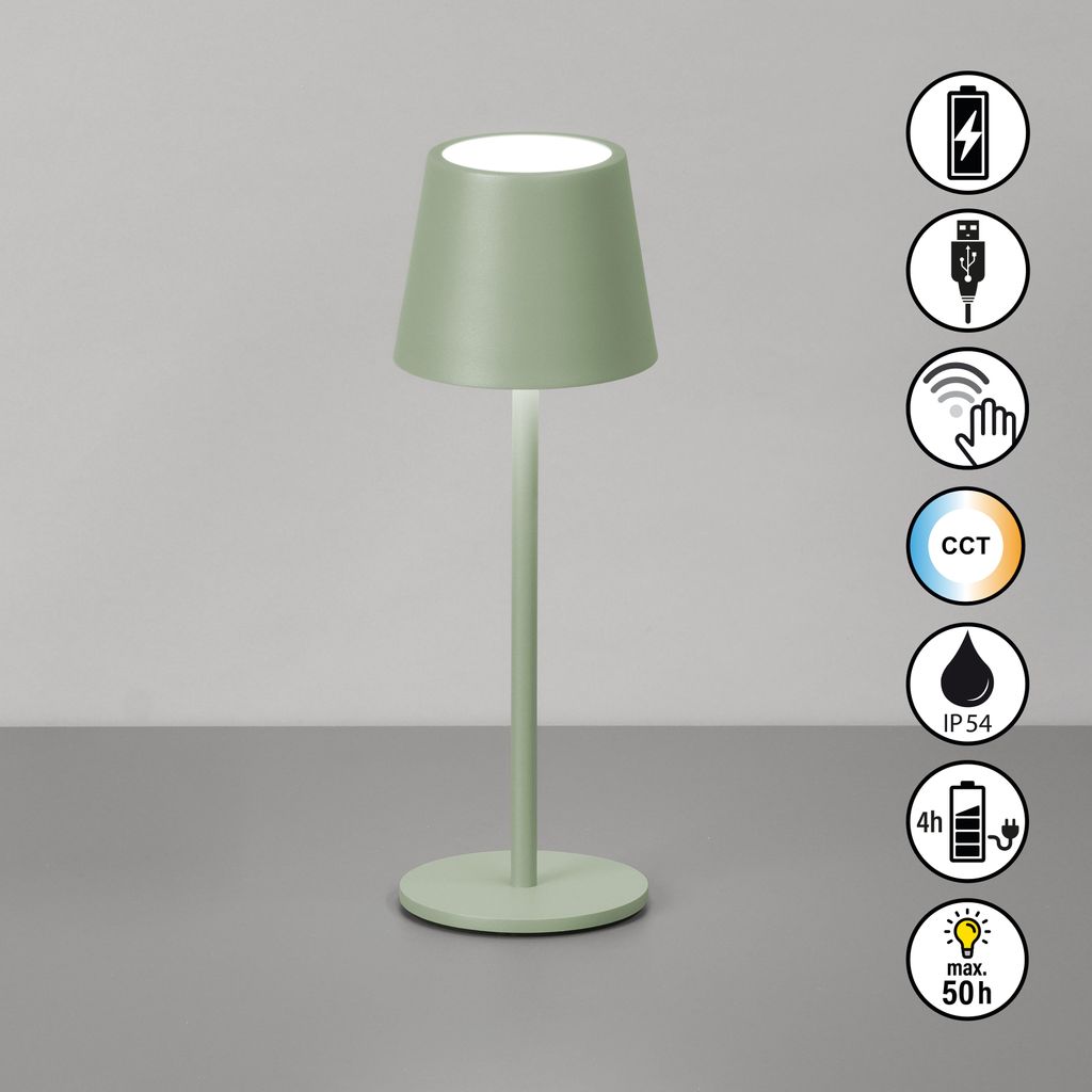 Lampe de table Roxi vert sauge - Visuel 0