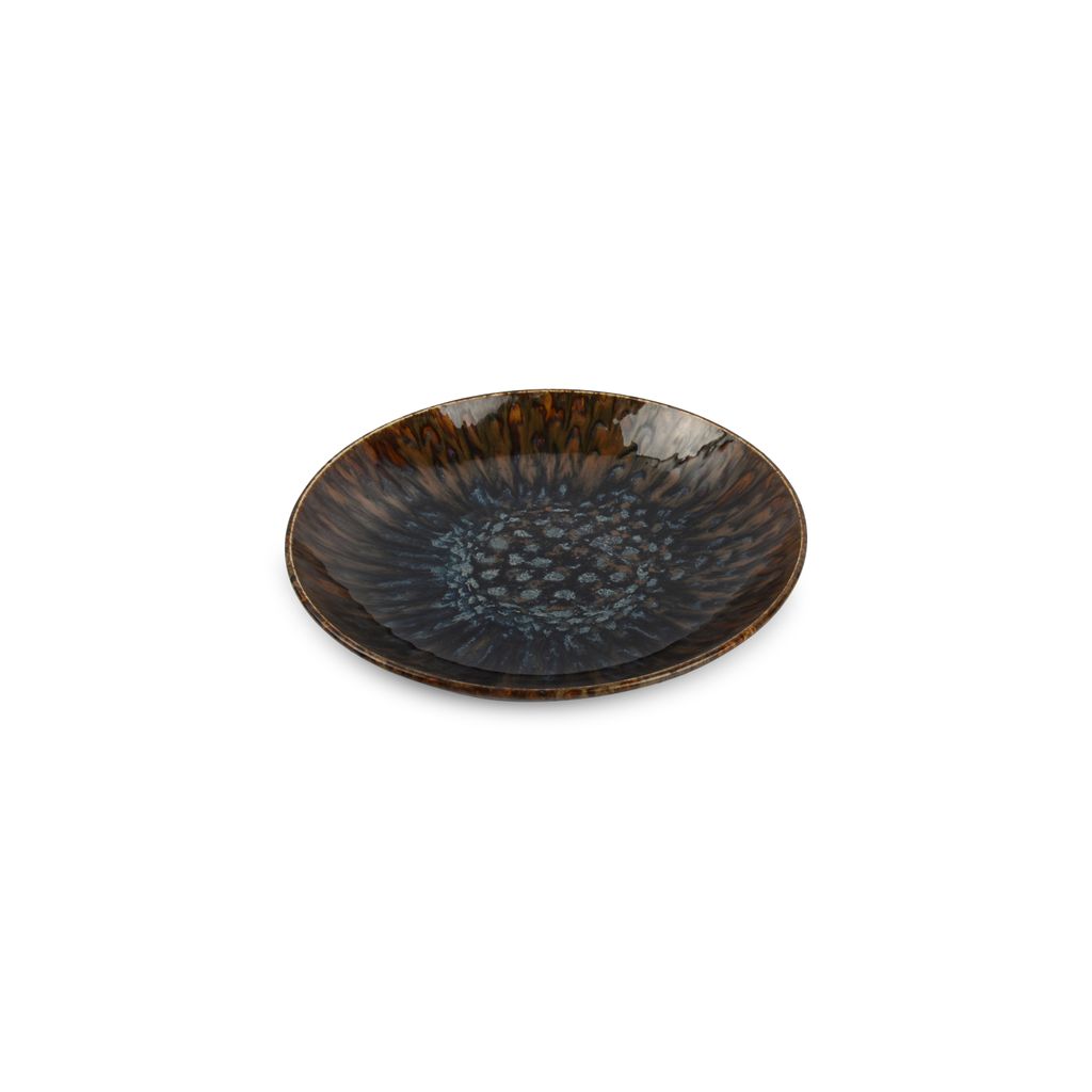 Assiette creuse 26cm Resto brun bleu - Visuel 1