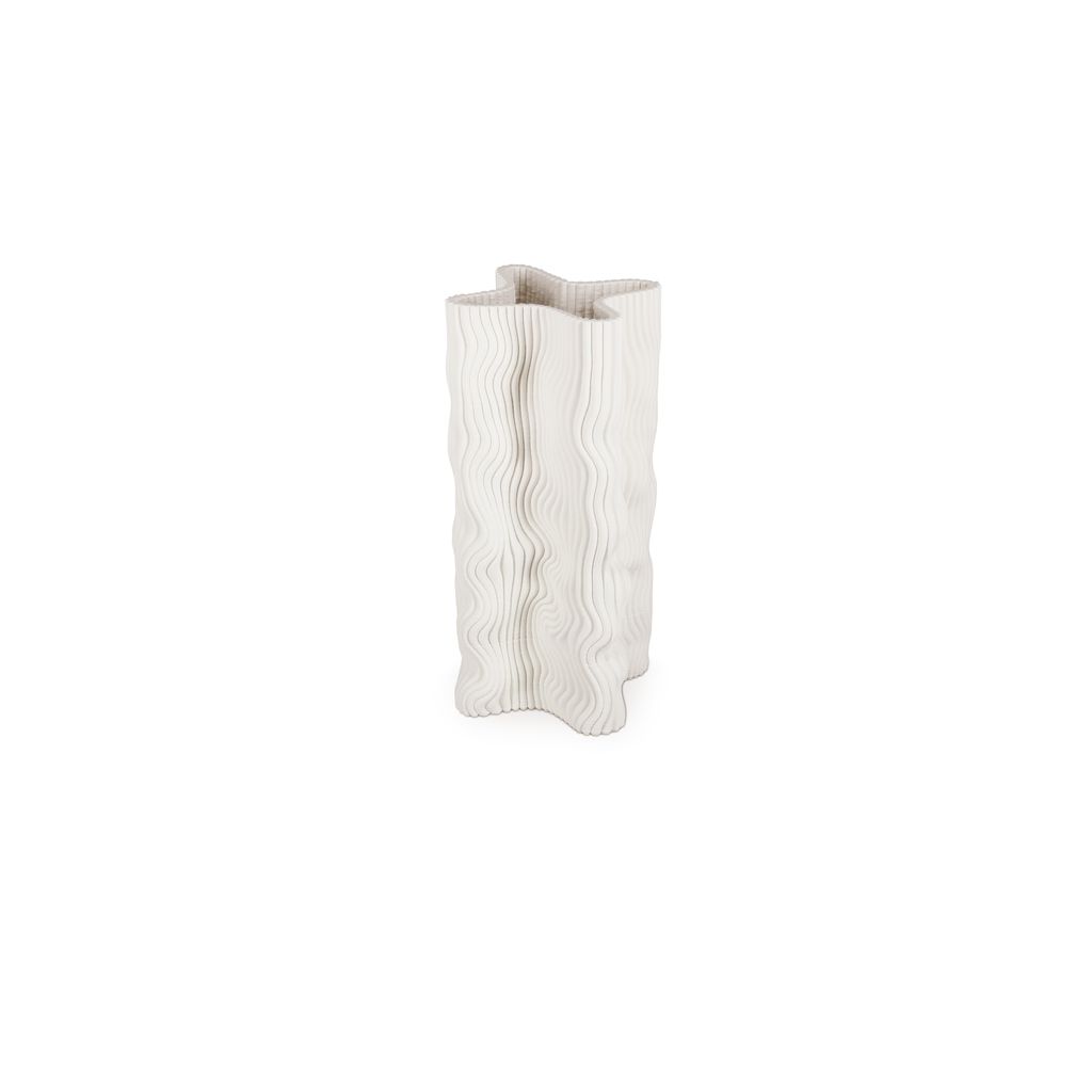 Vase 17,5x17,5xH33cm fluid white Vea - Visuel 1
