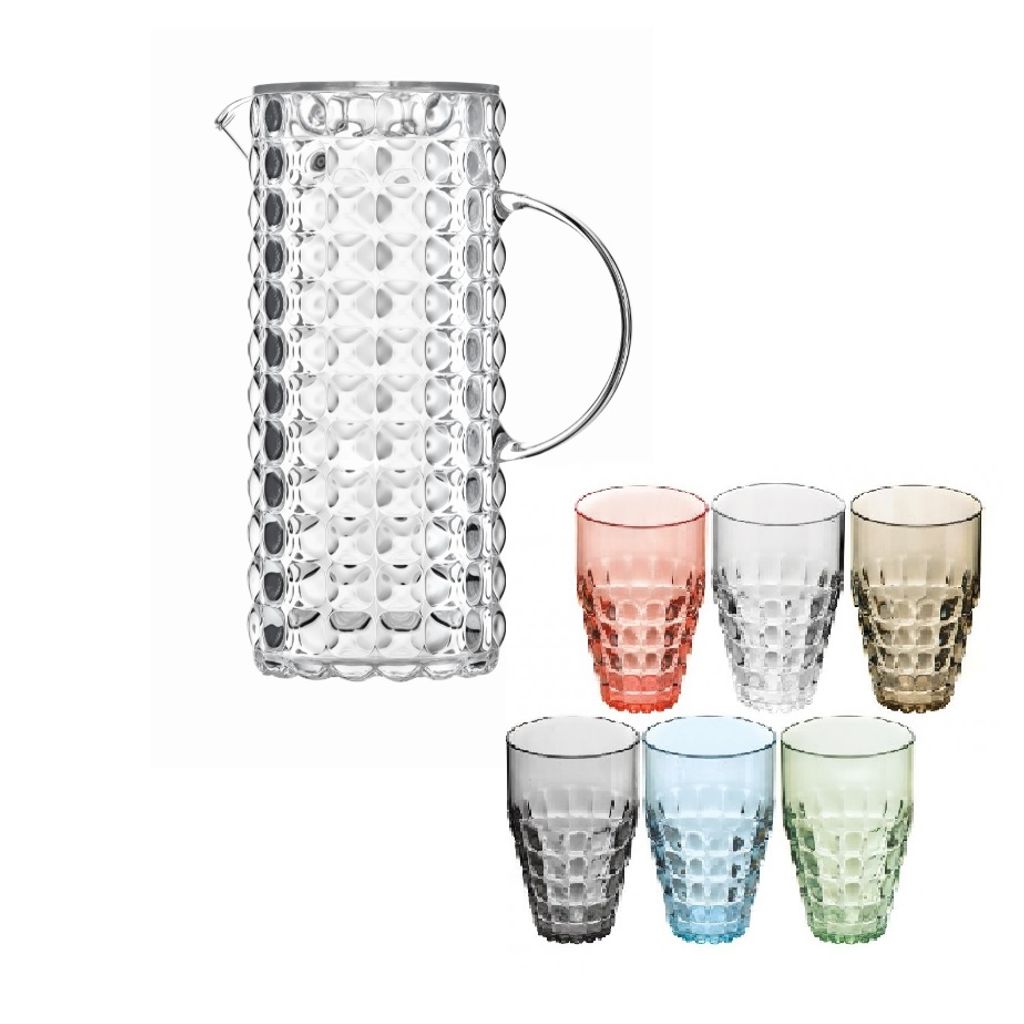 CARAFE + 6 GOBELETS ASSORTIS TIFFANY - Visuel 0