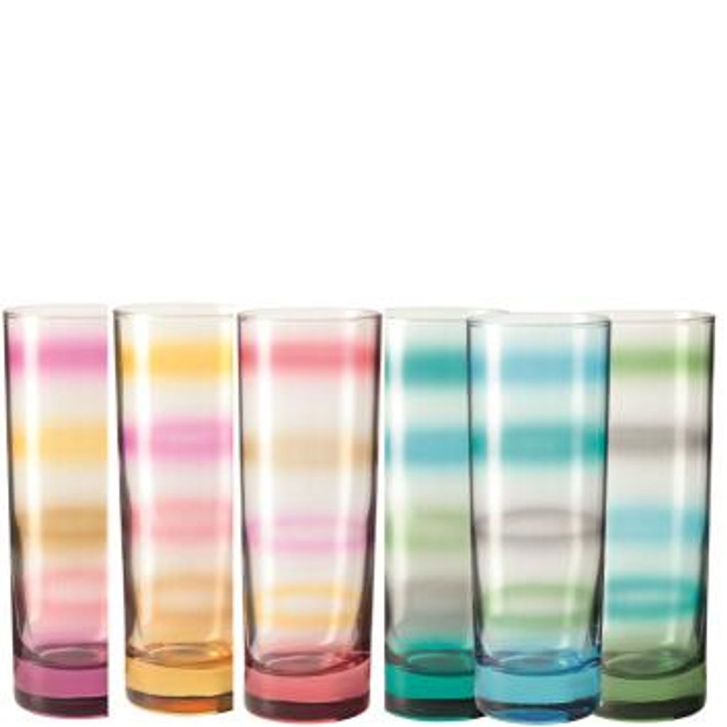 4 Verres Multicolores Années 50
