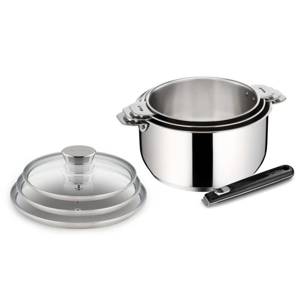 Série 3 casseroles 16 18 20cm Salvaspazio + Couvercles - Visuel 0