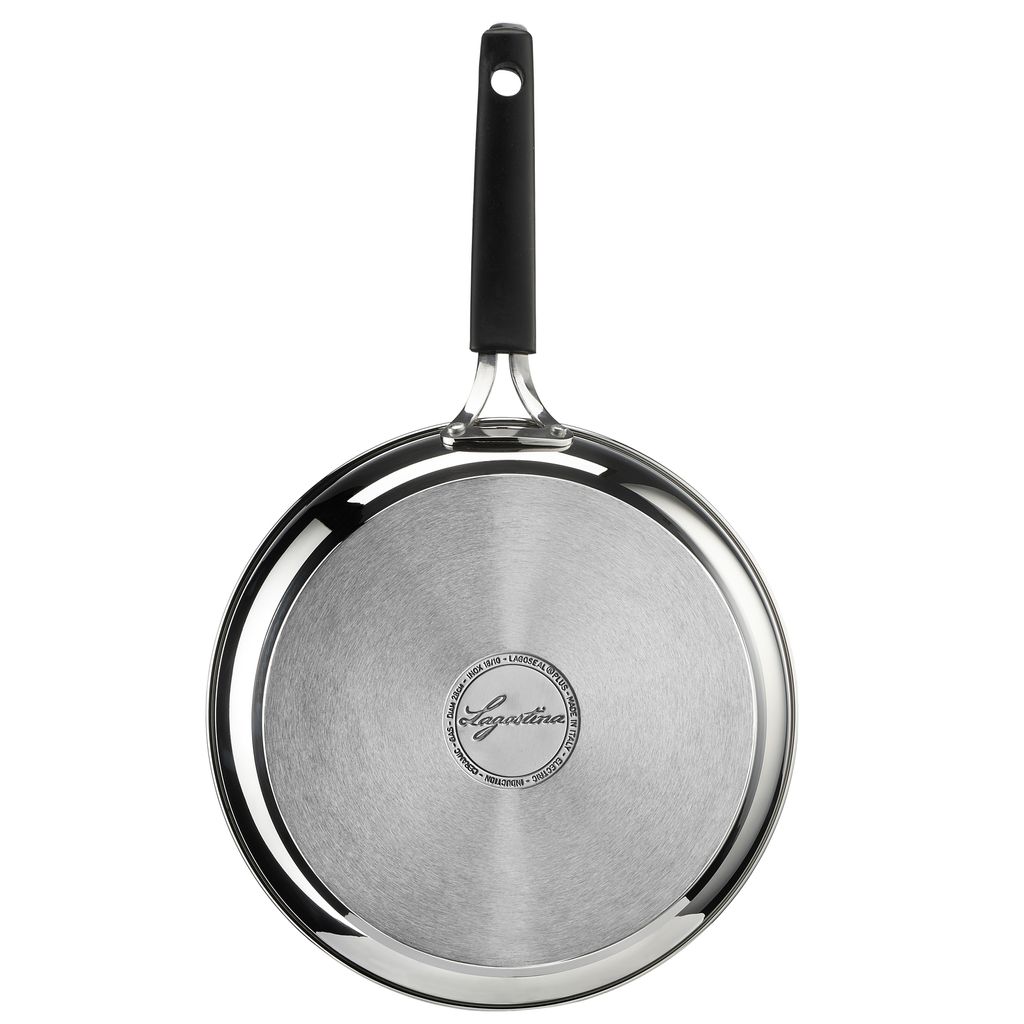 Poêle Inox 24 Cm MENASTYL Trinox - Triple Couche (inox/aluminium) - Compatible Induction Et Tous Feux - Poignée Rivetée