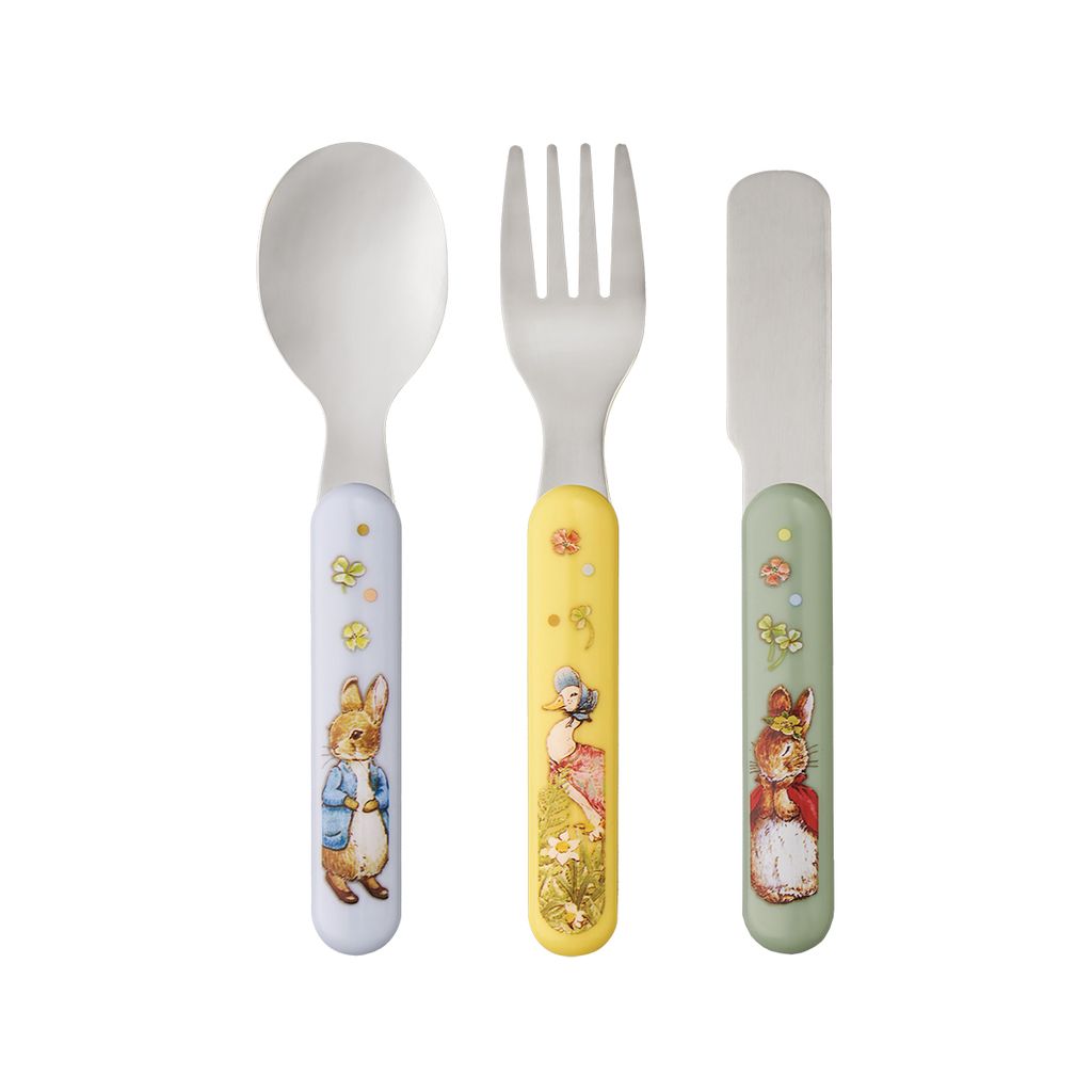Set de 3 couverts pierre lapin multicolore - Visuel 0