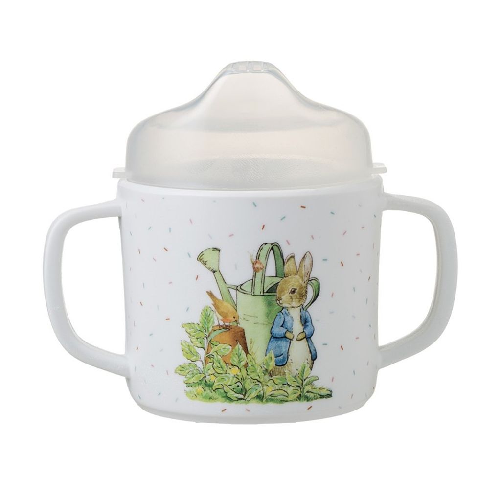 Tasse 2 anses antidérapante avec bec amovible pierre lapin - Visuel 0