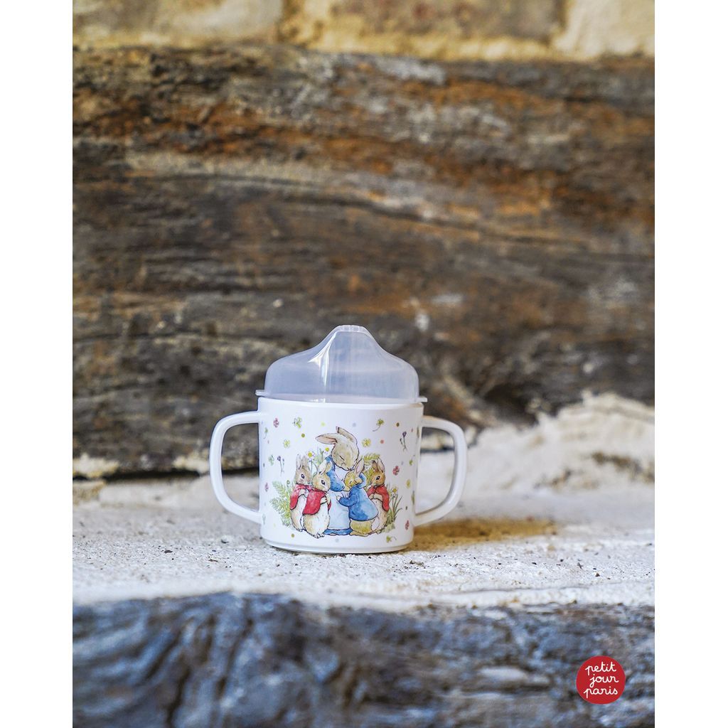 Tasse d'apprentissage antidérapante pierre lapin multicolore 160 ml - Visuel 3
