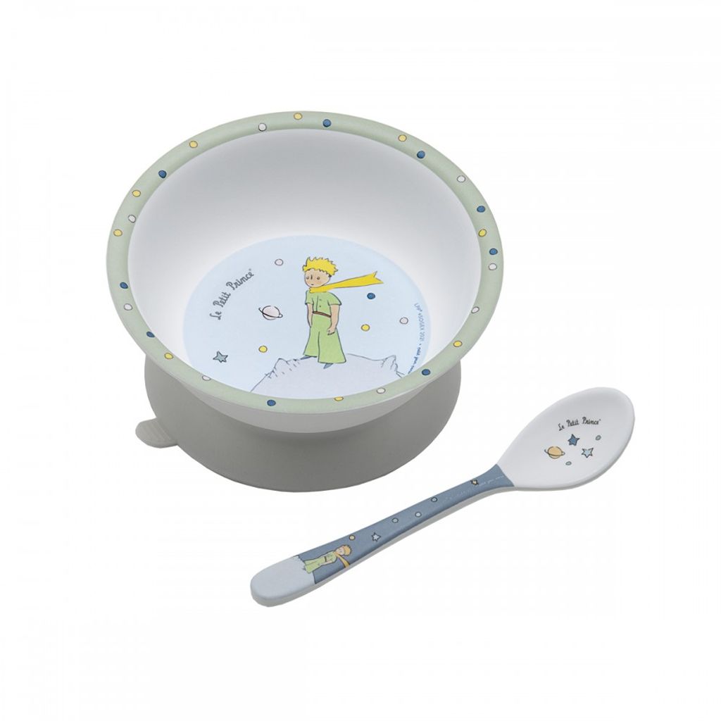 Bol ventouse avec cuillère en mélamine Le petit prince - Visuel 0