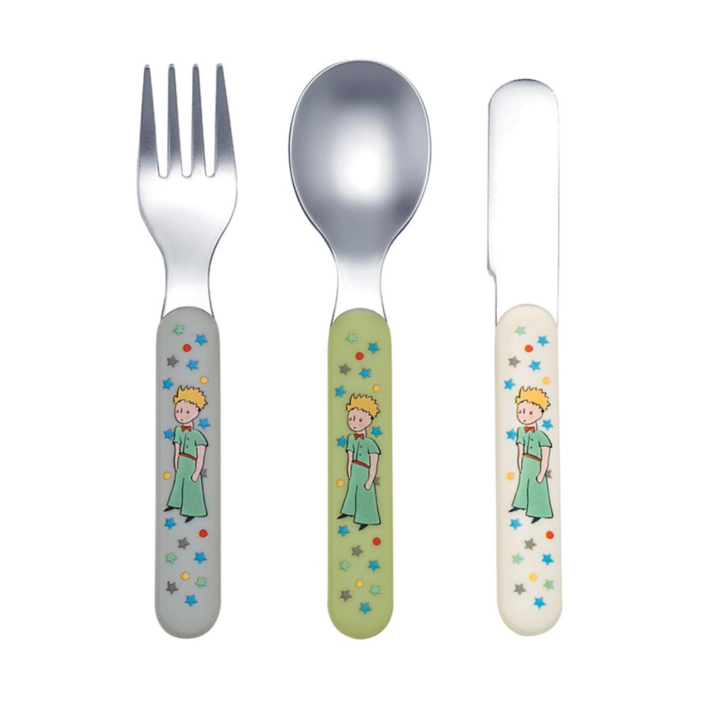 Set De 3 Couverts Le Petit Prince - Fourchette, Couteau, Cuillère Inox Pour Enfant
