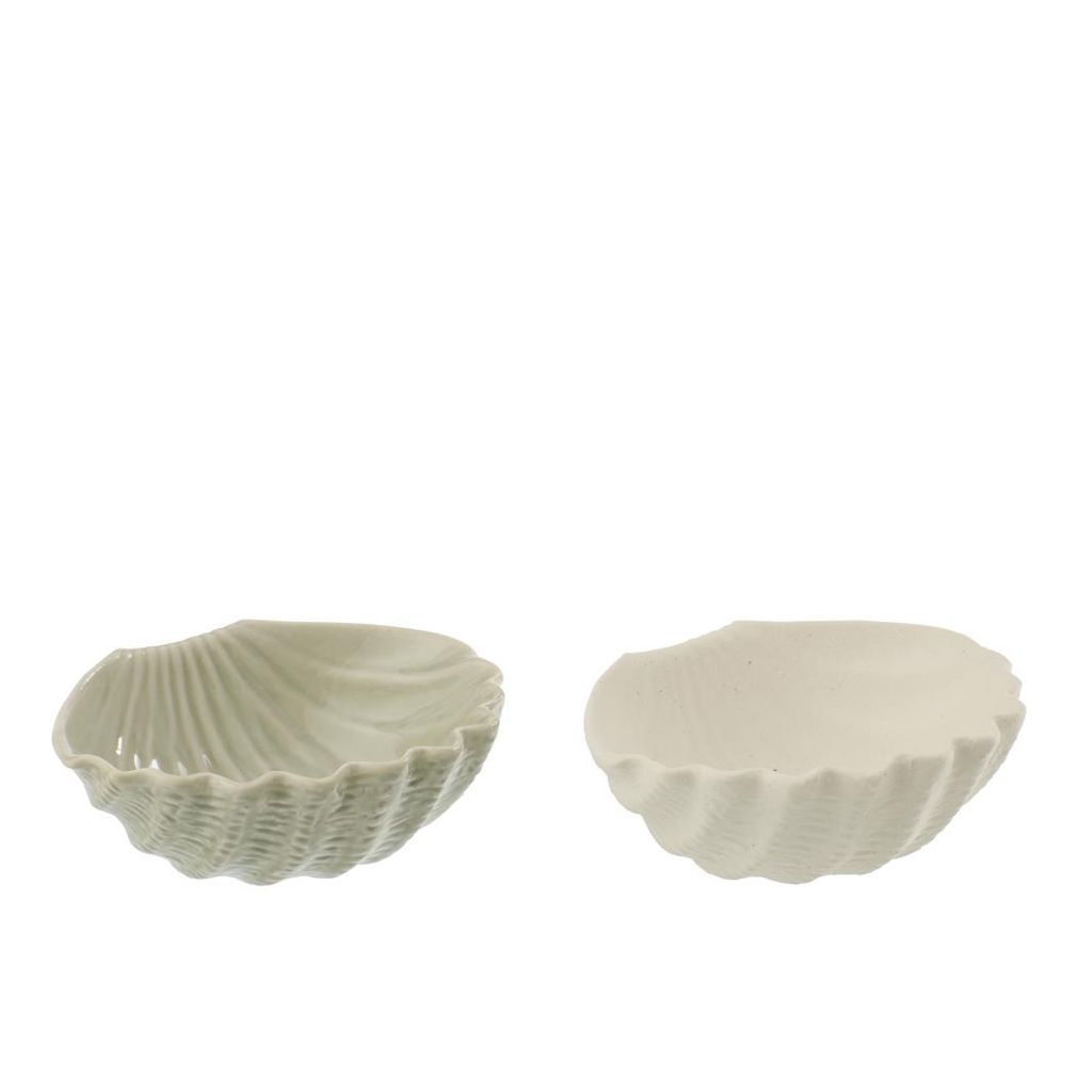 Coupelle coquillage grès blanc ou olive - Visuel 0