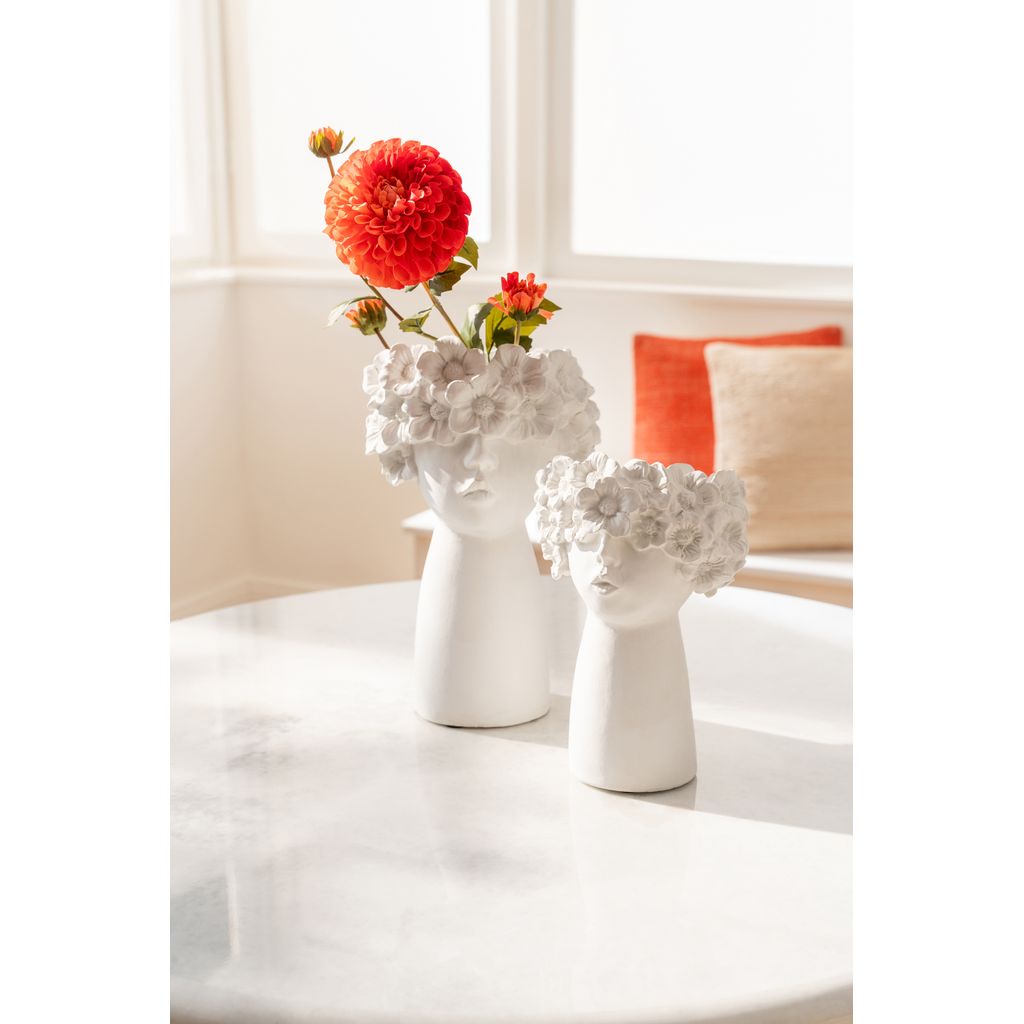 Fleur tissu Dahlia orange H.77 cm - Visuel 0