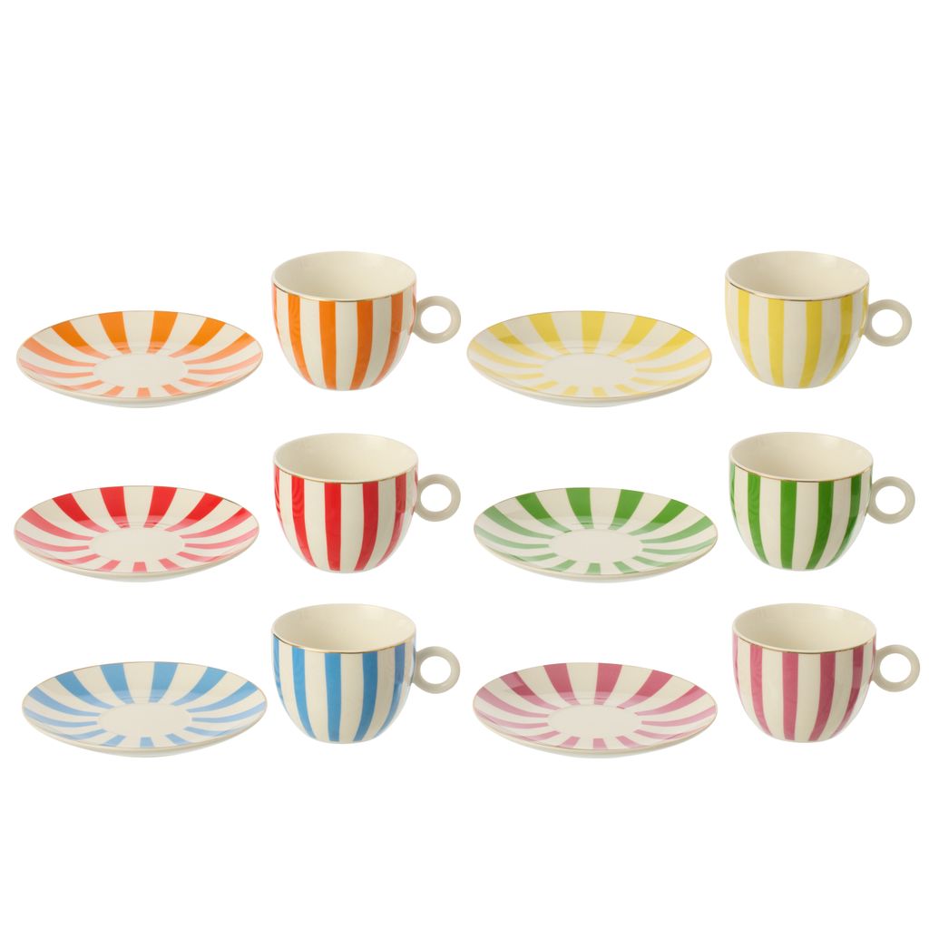 Coffret 6 tasses et sous-tasses 230 ml - Visuel 1