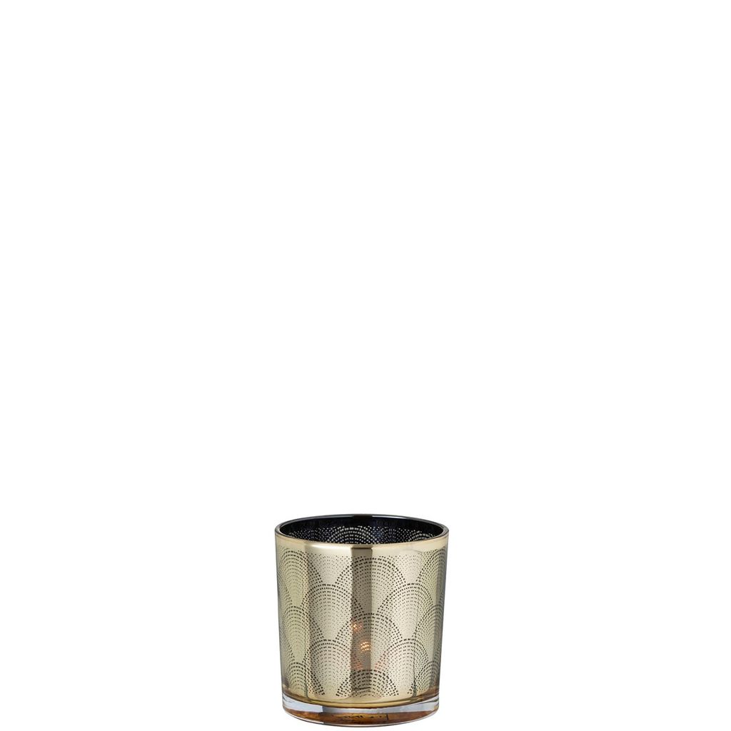 Photophore Gatsby Or 7x7x8cm - Visuel 1
