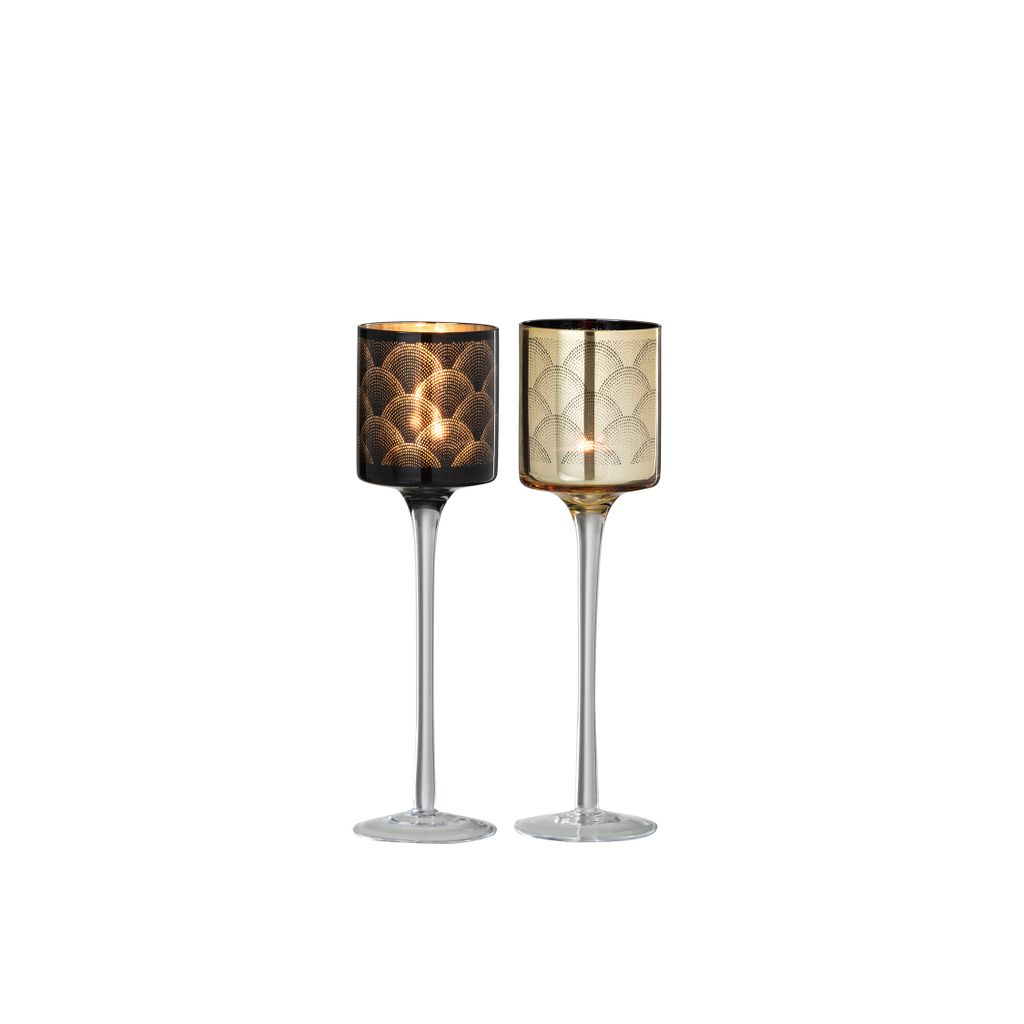 Photophore sur pied Gatsby Or 7x7x25 cm - Visuel 3