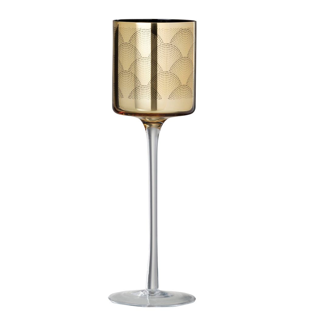 Photophore sur pied Gatsby Or 9x9x30cm - Visuel 0