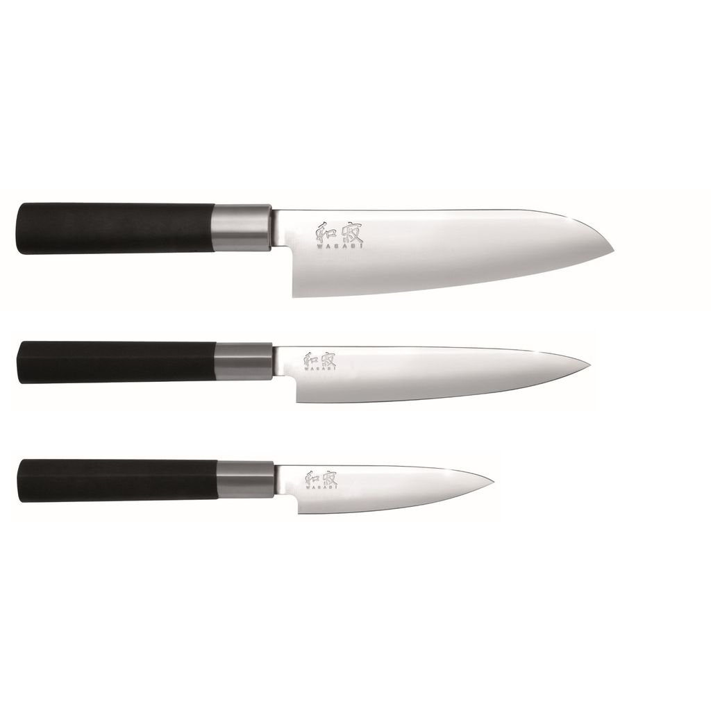Coffret 3 couteaux japonais Wasabi black