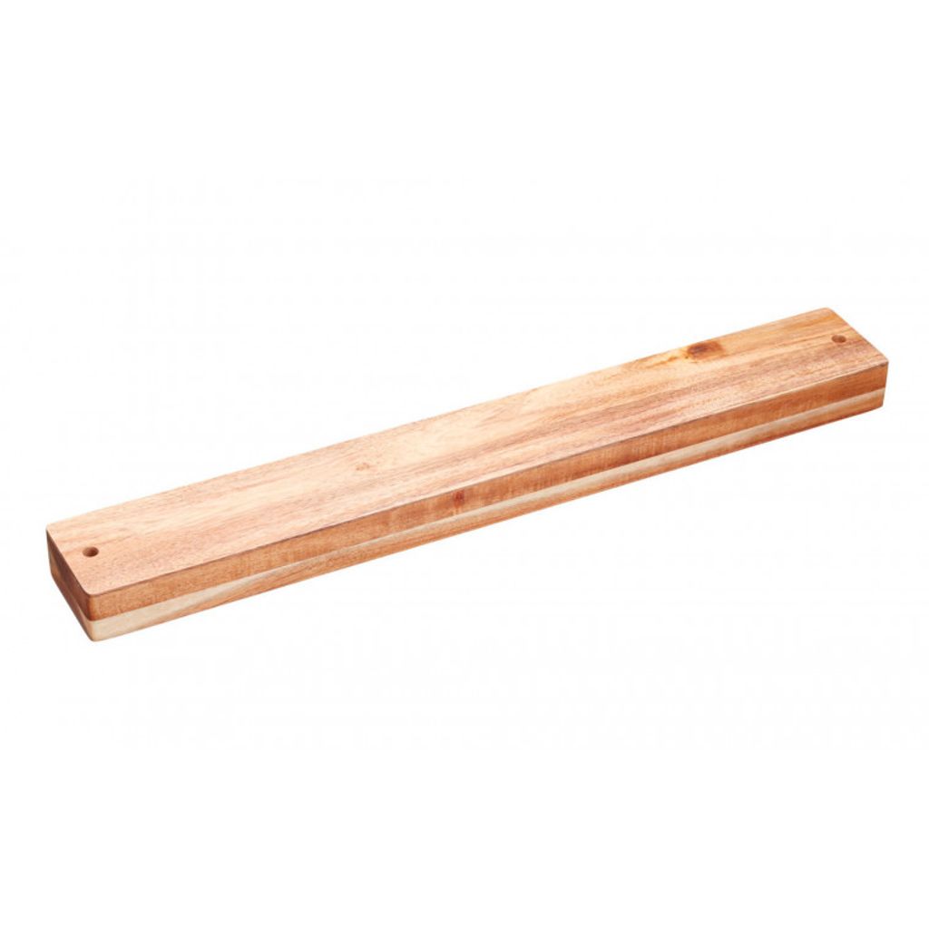 Porte-Couteaux Aimanté En Bois D'Acacia 40cm ECENCE - Barre Magnétique Murale Forte Adhérence, Pratique Et Élégante Cuisine