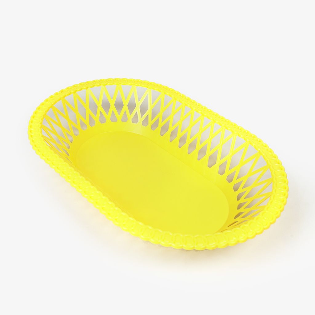 Corbeille 1970'S jaune 31 x 20 x 5,5 cm - Visuel 0