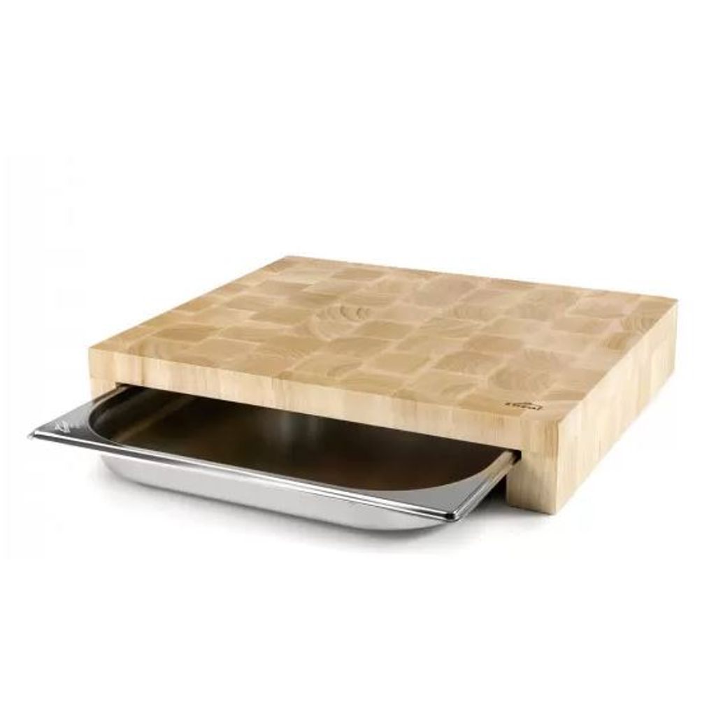 Planche à découper bois 1 tiroir 34 cm 60592 - Visuel 1