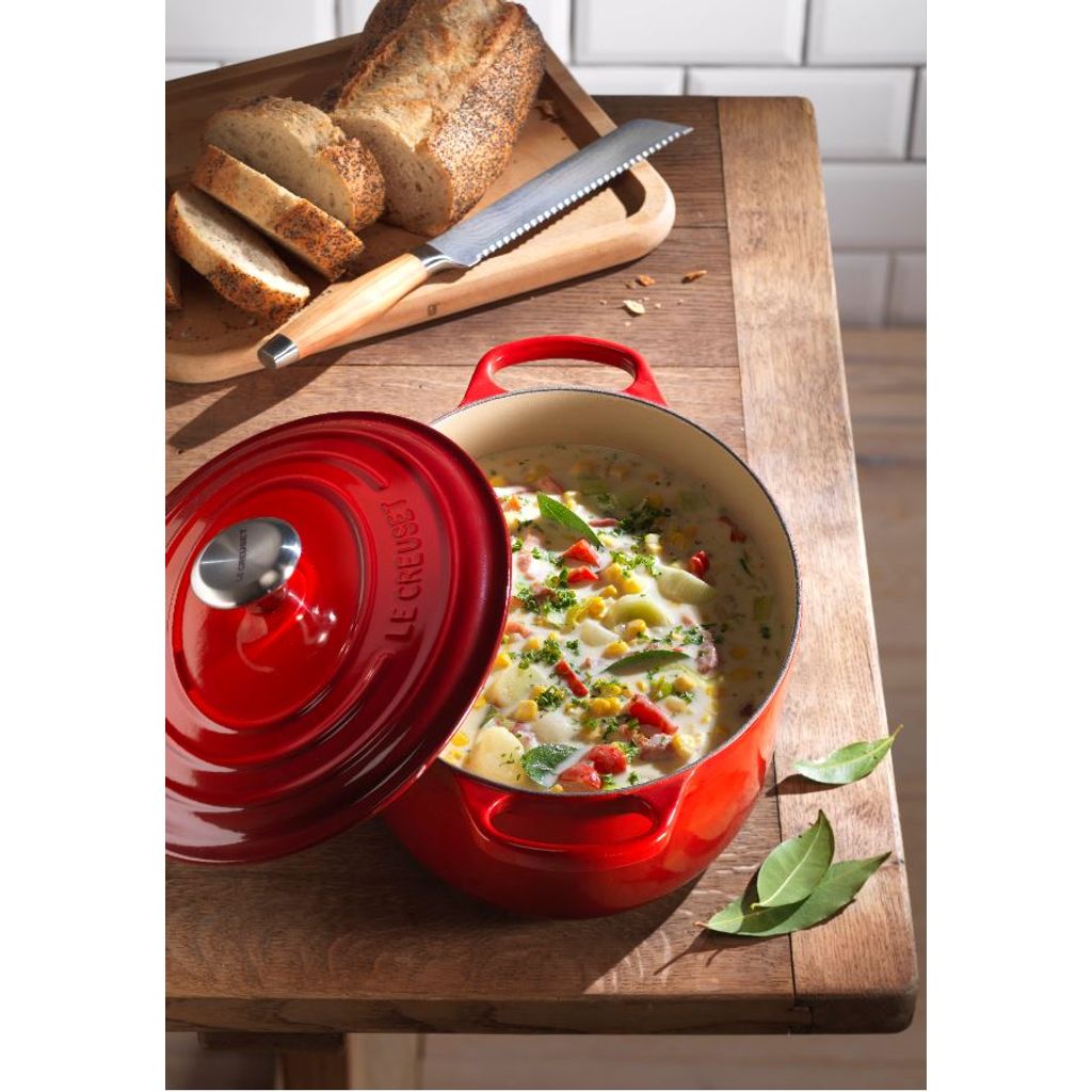Cocotte en fonte ovale 31 cm Cerise - Visuel 1