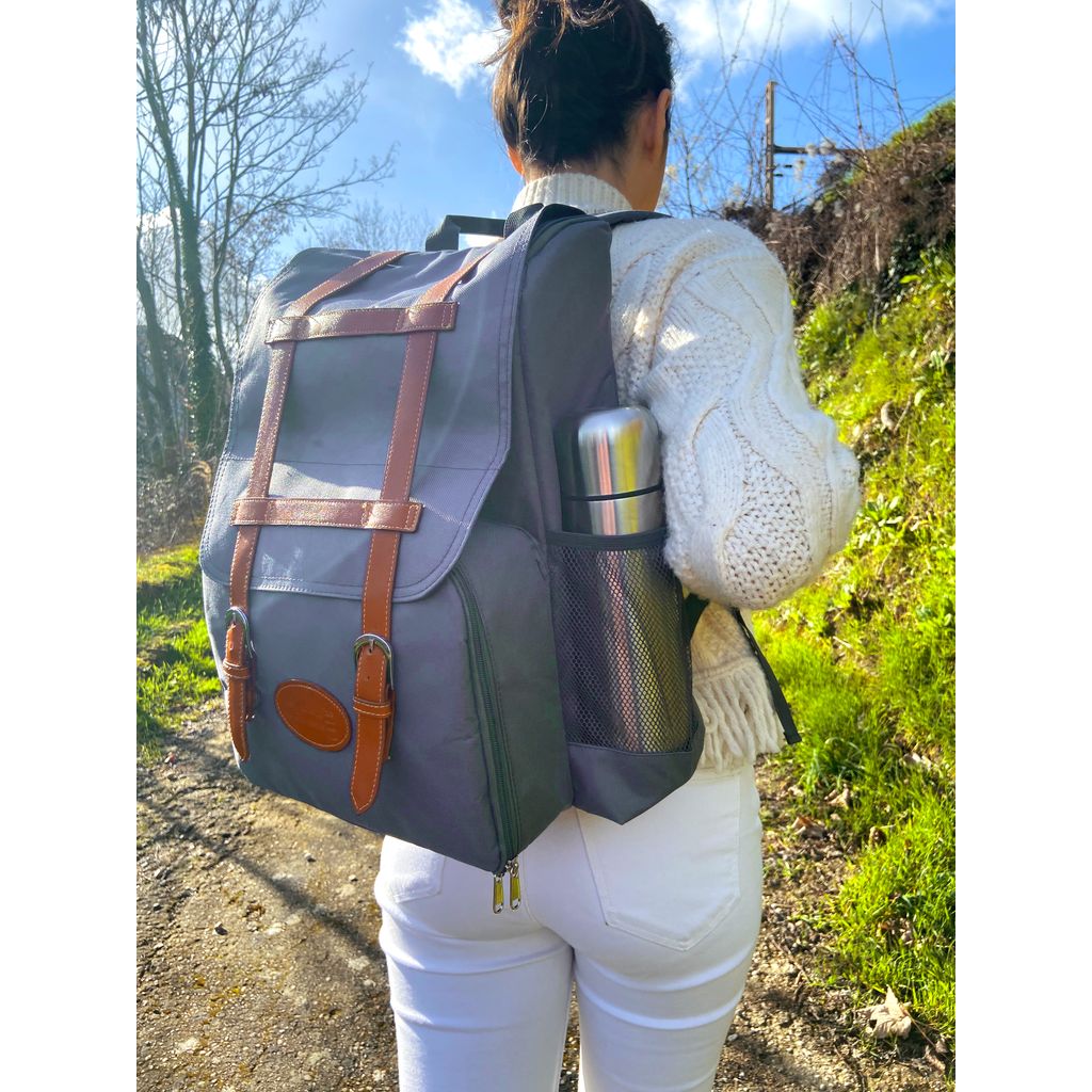 Sac à dos escapade pique-nique 4 personnes gris - Visuel 3