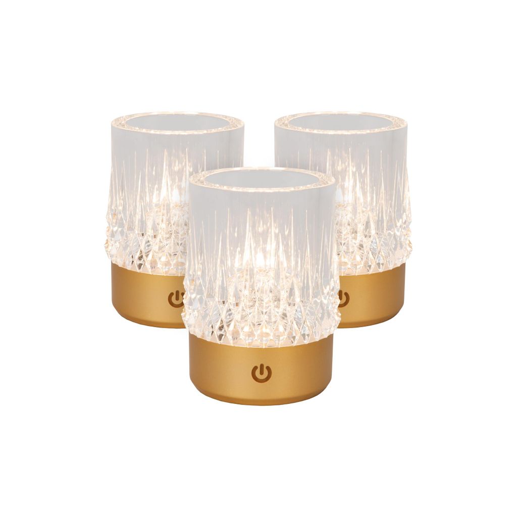Lot de 3 lampes Lily or mat - Visuel 1