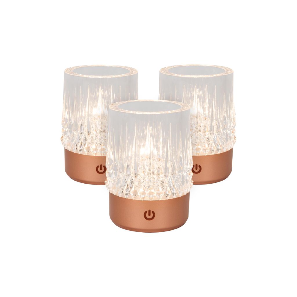 Lot de 3 lampes Lily cuivre - Visuel 1