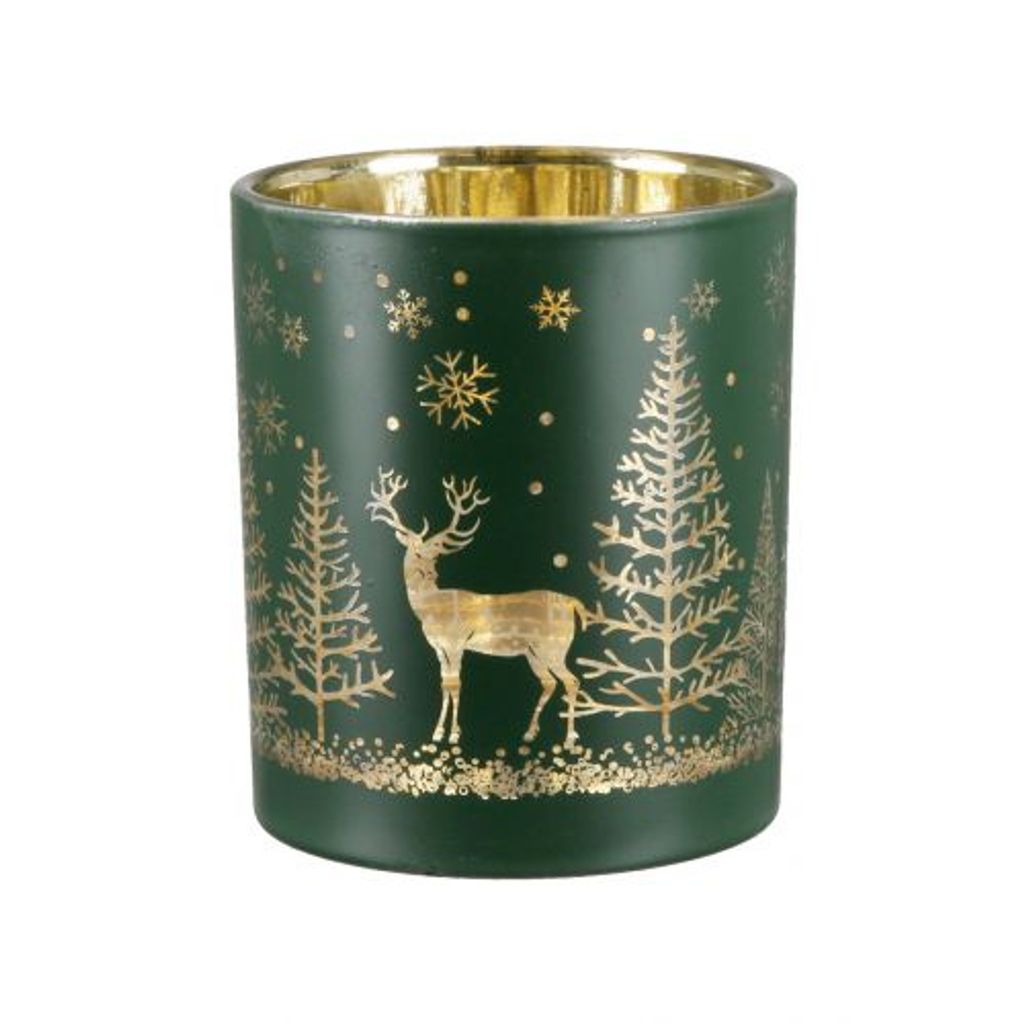 Bougeoir Sapin en verre H8cm - Visuel 0