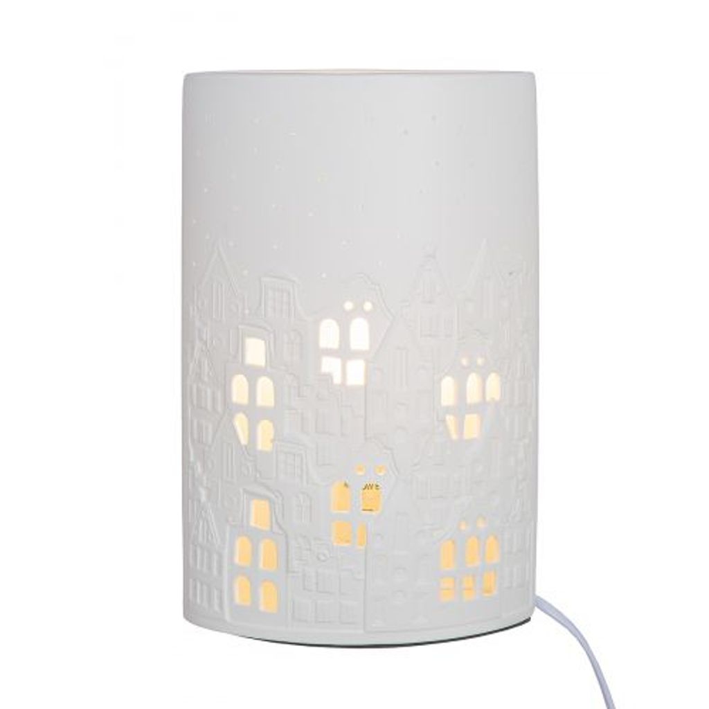 Lampe la Ville porcelaine H28cm - Visuel 0