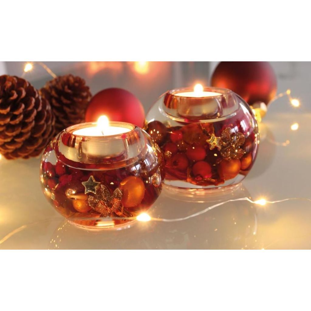 COM-FOUR® Photophore - bougeoir décoratif pour Noël et l'automne