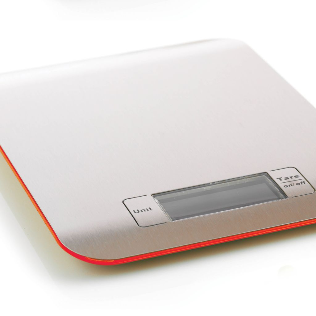 Balance de cuisine inox 5 kg rouge - Visuel 1