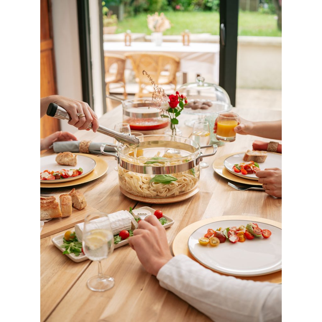 Casserole en verre 20 cm 4,2 L avec couvercle - Visuel 1